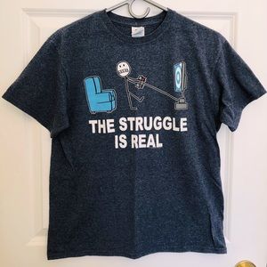 Boys Gaming Graphic Tee Youth XL Heathered Navy